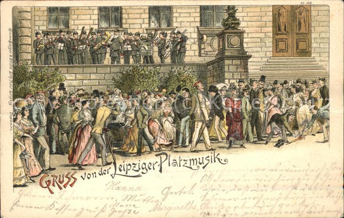 LEIPZIG Sachsen Platzmusik Illustration