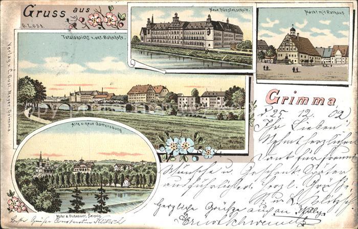 Grimma Bahnhofstrasse Bürgerschule Markt Ratha