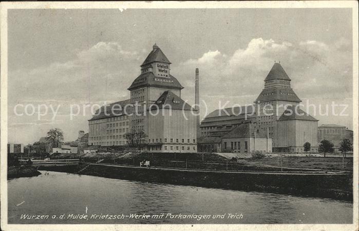 Wurzen Sachsen Krietsch Werke mit Parkanlagen und Teic