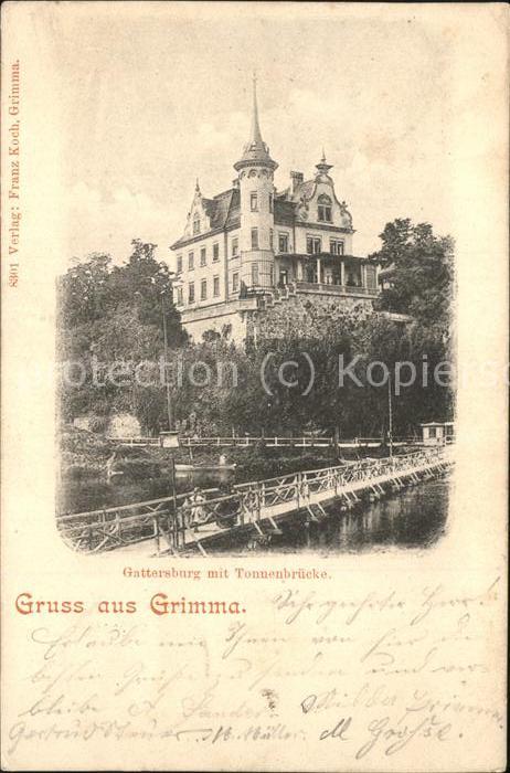 Grimma Gattersburg mit Tonnenbruecke