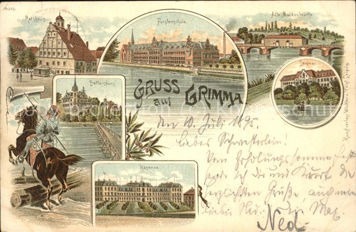 Grimma Rathaus Fürstenschule Muldebrücke Semin