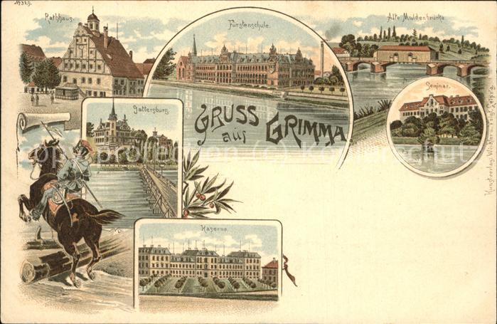 Grimma Rathaus Fürstenschule Muldebrücke Semin