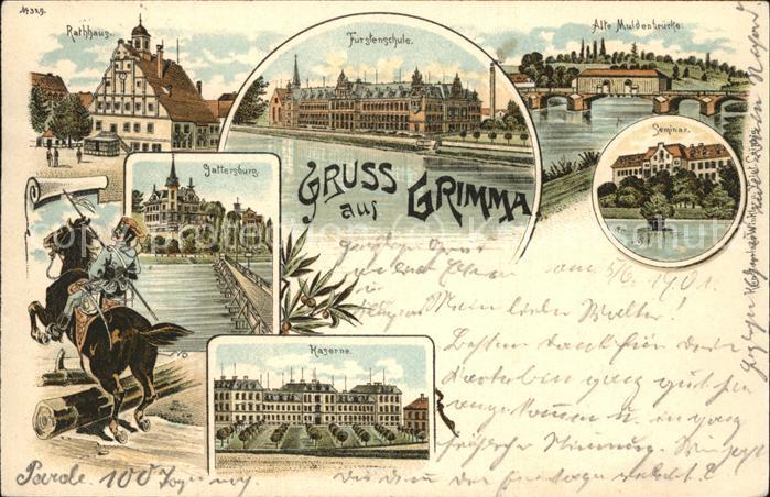 Grimma Rathaus Fuerstenschule Muldebruecke Seminar Gattersburg Kaserne