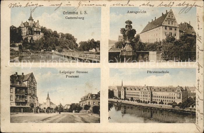 Grimma Gattersburg Amtsgericht Leipziger Strasse Postamt Fuerstenschule