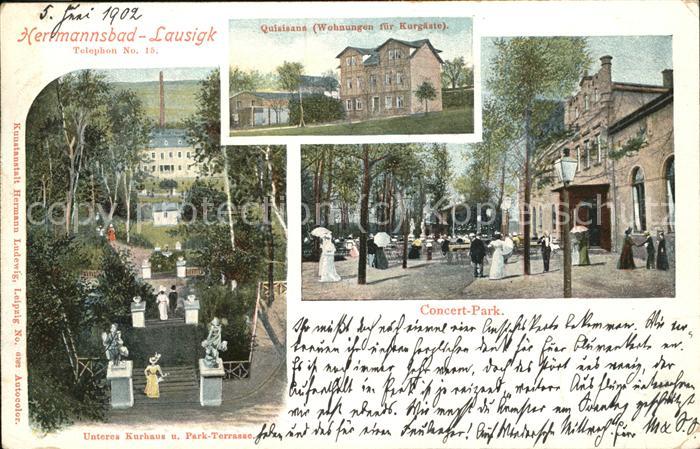 Bad Lausick Herrmannsbad Kurhaus Park Terrasse Concertpark Quisisana