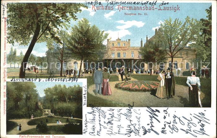 Bad Lausick Kurhaus Herrmannsbad Park Promenade Ter