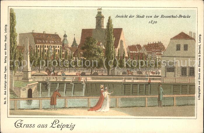 Leipzig Blick von der Rosenthal Brücke