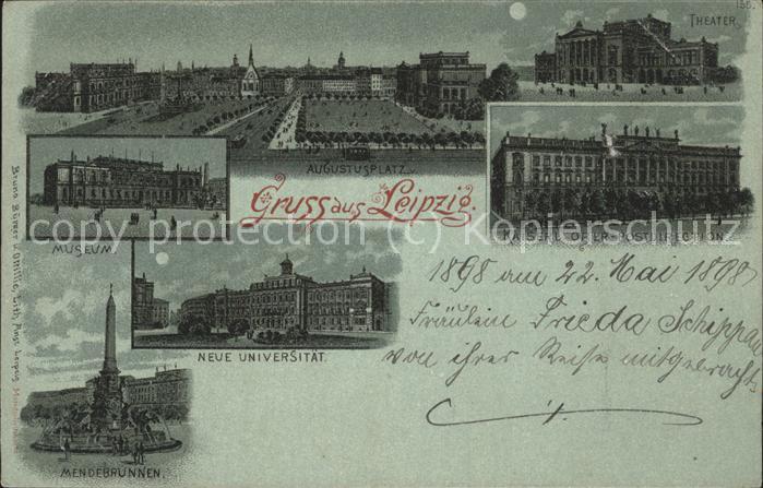 Leipzig Augustusplatz Theater Kaiserl Oberpostd