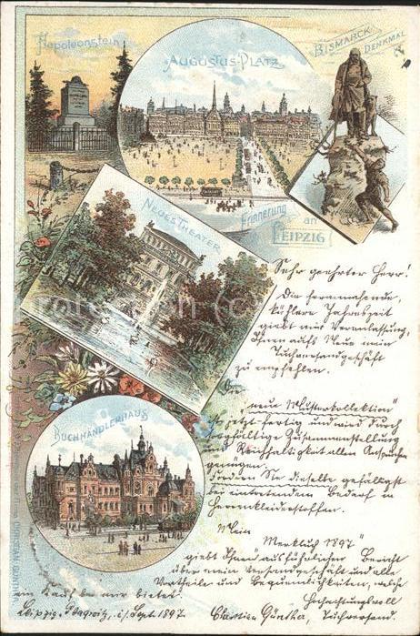 Leipzig Napoleonstein Augustusplatz Bismarckden