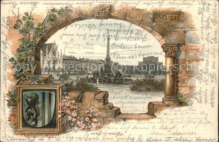 Leipzig Augustusplatz mit Mendebrunnen