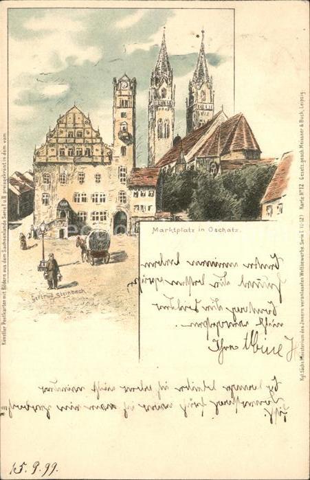 Oschatz Marktplatz mit Kirche