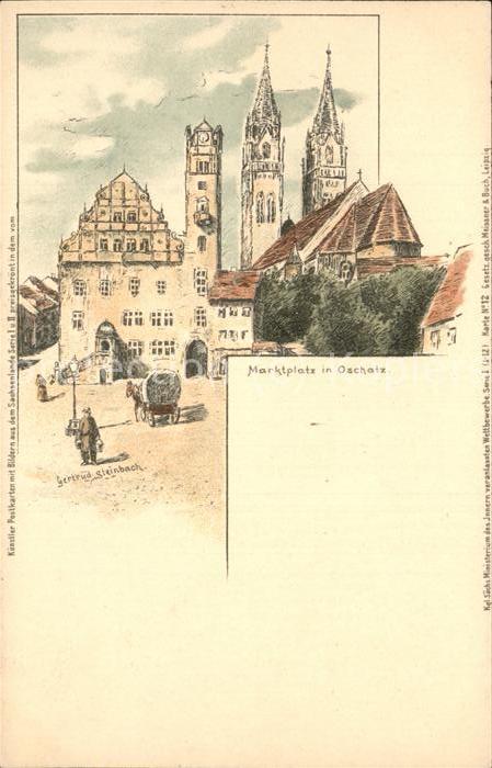 Oschatz Marktplatz mit Kirche