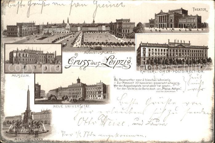 Leipzig Augustusplatz Theater Kaiserl Oberpostd