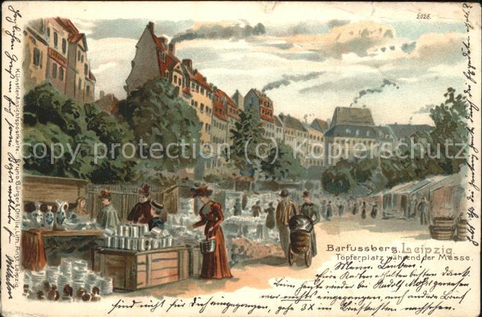 Leipzig Barfussberg Töpferplatz während der Mes