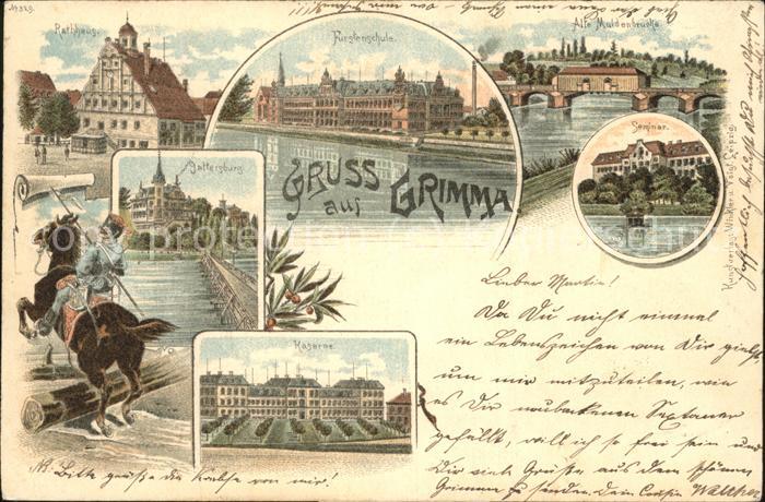 Grimma Rathaus Fürstenschule Muldebrücke Semin