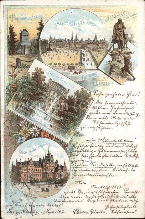 Leipzig Napoleonstein Augustusplatz Bismarckden