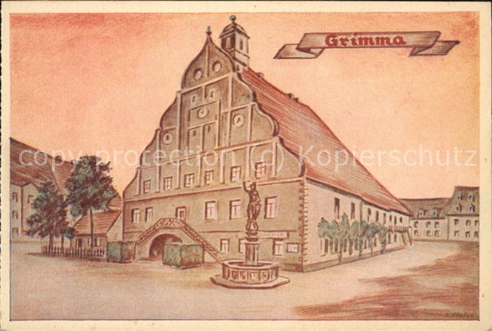 Grimma Rathaus Illustration