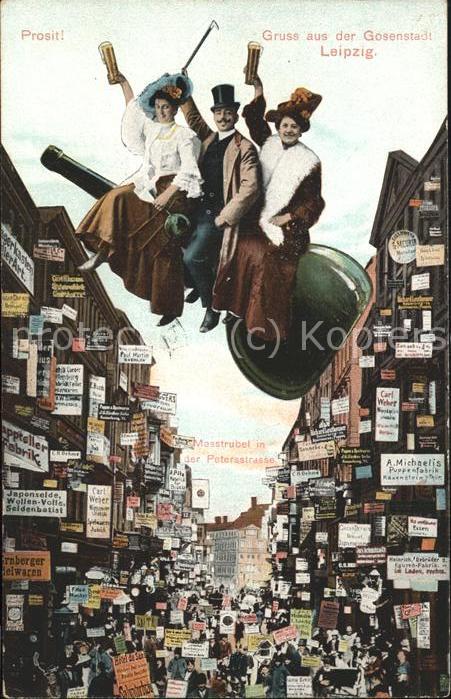 Leipzig Messetrubel in der Petersstrasse