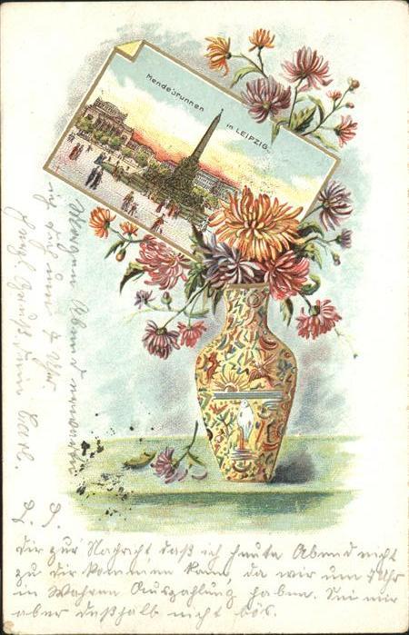 Leipzig Mendebrunnen Blumenvase