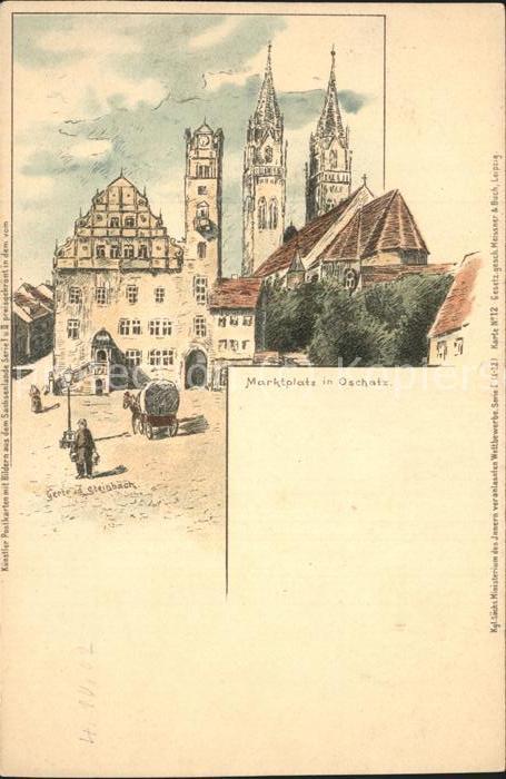 Oschatz Marktplatz und Kirche