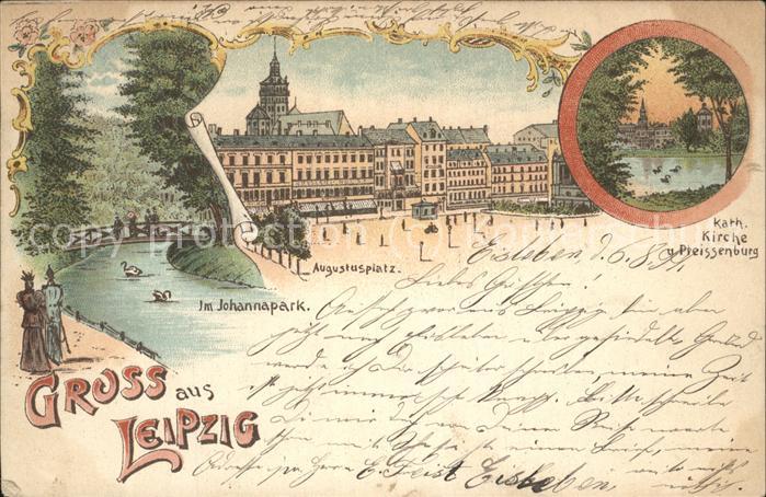 Leipzig Johannapark Augustusplatz Kath Kirche u