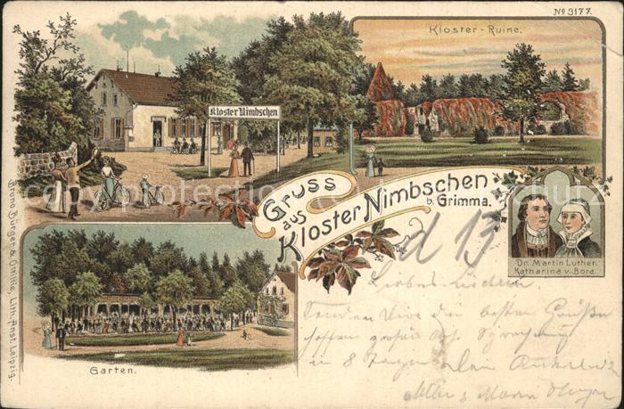 Grimma Kloster Nimbschen Restaurant Garten Ruine Portraits Luther und Catharina