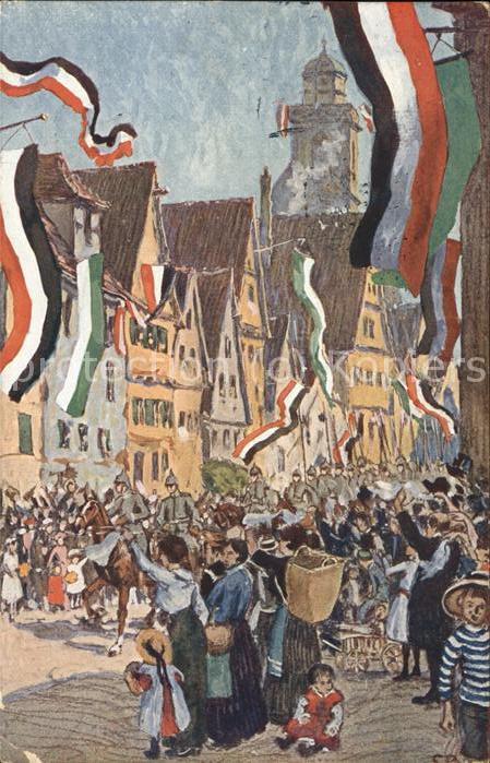 Freiberg Truppen-Ausmarsch Kuenstlerkarte