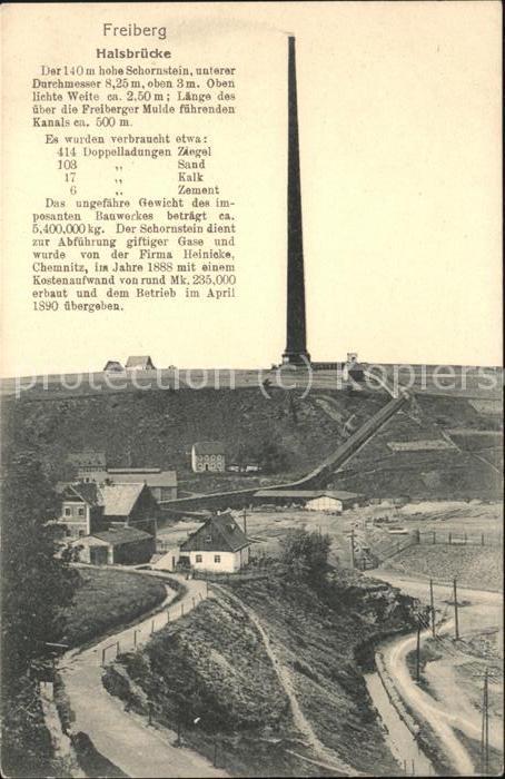 Freiberg Halsbrücke Hoher Schornstein