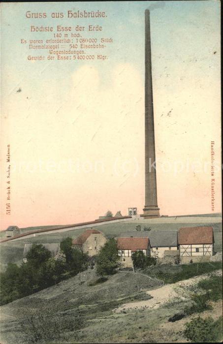 Freiberg Halsbruecke Hoechste Esse der Erde Schornstein