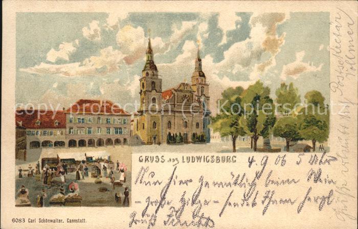 Ludwigsburg Kuenstlerkarte Markt