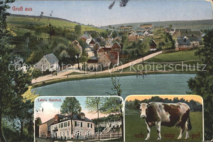 Limbach-Oberfrohna Lahls Gasthof Kuh Dorfteich