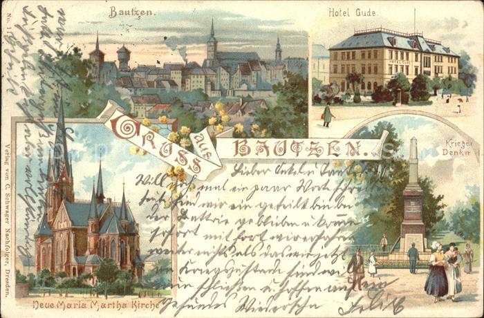 Bautzen Kriegerdenkmal Hotel Gude Maria-Martha-