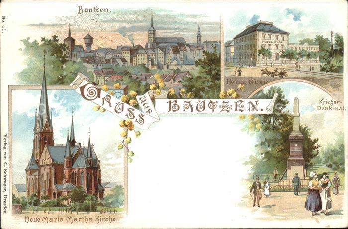 Bautzen Sachsen Kriegerdenkmal Hotel Gude Maria-Martha-Kirche
