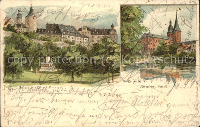 Altenburg Thueringen Schloss mit Kriegerdenkmal Rote Spitzen