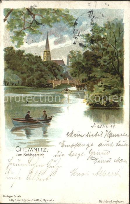 CHEMNITZ Sachsen Schlossteich Boot