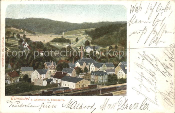 Einsiedel Chemnitz Panorama mit Thalsperre