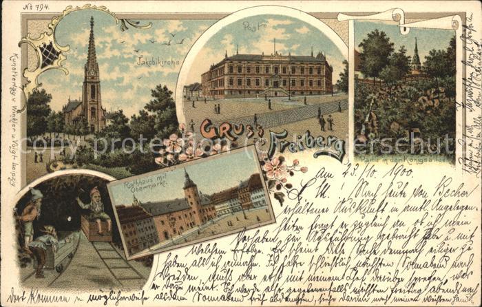 Freiberg Post Jakobikirche Rathaus