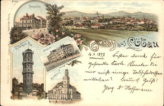 Loebau Sachsen Post Friedrich-August-Turm Seminar Rathaus