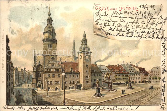 CHEMNITZ Sachsen Marktplatz 3 Denkmaeler