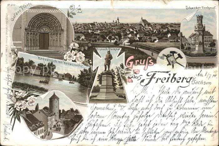 Freiberg Goldene Pforte Schweden-Denkmal Bismarc