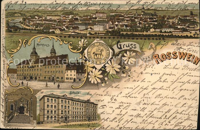 Rosswein Panorama Rathaus Schuls