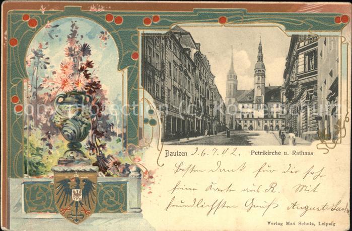 Bautzen Petrikirche Rathaus Prägedruck