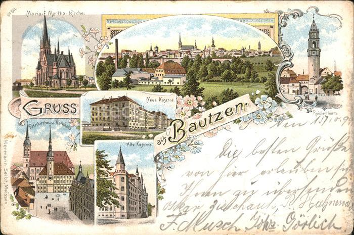 Bautzen Sachsen Alte- und Neue Kaserne Panorama Maria-Martha-Kirche Petrikirche