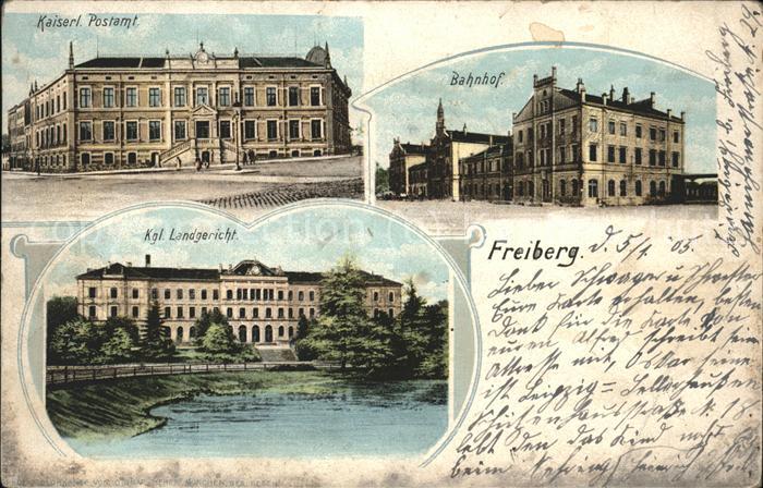 Freiberg Postamt Bahnhof Landgericht