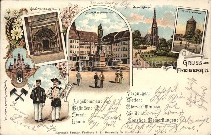 Freiberg Neuer Marktbrunnen Donatstrum Jacobikir