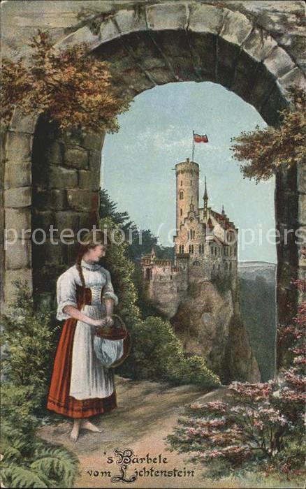 Lichtenstein Wuerttemberg Burg mit Bärbele von Lichtenstein