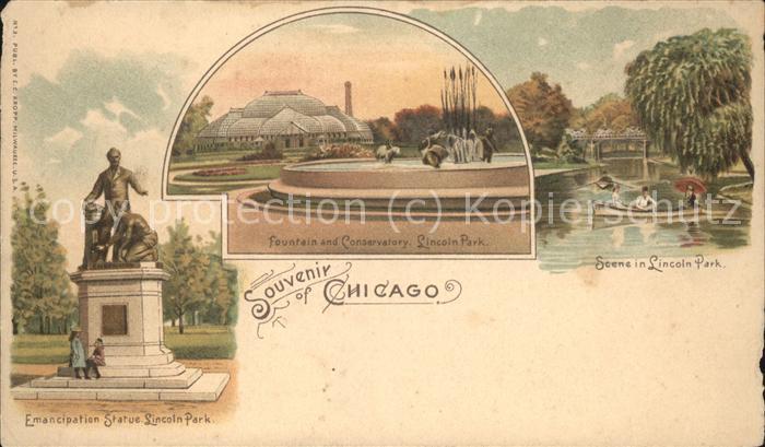 Chicago Park Statue Lincoln u.Seene