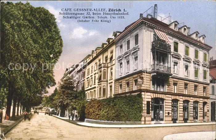 Zuerich Cafe Gessner-Allee Schuetzengasse