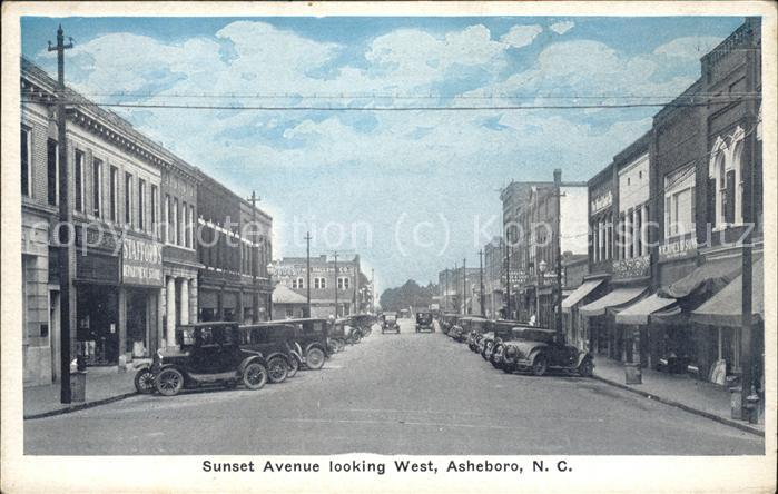 Asheboro Sunset Avenue looking West