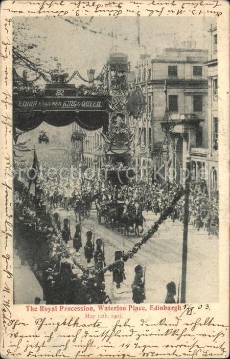 Edingburgh Grossbritannien The Royal Procession Waterloo Piace